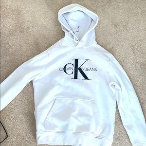 Mens Calvin Klein White hoodie